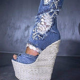 Plataz Cowboy Splicing Long Boots Women Summer Cold Boots Fish Mouth Fine Heel High Heels Thin Skinned Single Lady Sandals High Quality Shoes