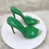 Plataz High-Heeled Slippers Women's Fine And Summer Pointed Cool Slippers With High Heels High Quality Shoes