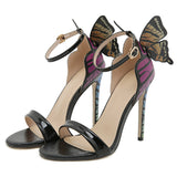 Plataz Coloring Wing High Heels New Three-Dimensional Big Butterfly Lady Ultra-High Heel With Sandals High Quality Shoes