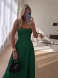 Plataz Slings Press Fresh Dress Femininity Summer Temperament A Word Dress Green