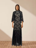 Plataz Temperament Fashion Elegant Style Dress 2024 Autumn And Winter New Light Luxury Embroidery Perspective Shawl Dress Woman