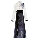 Plataz Design And Painting Chinese Style Improvement Han Elements Female Shirt Horse Face Dress Set 6935