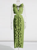 Plataz High-Sensing Dress Woman 2025 New Deep V-Neck Hollow Open Fork Dress Dress Dress