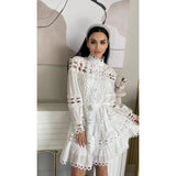 Plataz Early Spring New Australian Tide Brand Heavy Industry Hollow Lace Splicing Three-Dimensional Light Luxury Loose Fairy Dress