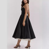 Plataz Women's New Sling V-Neck Sleeveless Dress Pony Skirt HZ0628