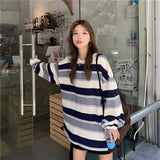 Plataz Net Red T-Shirt Women In Rainbow Striped Long-Sleeved Top 2025 Autumn Dress Korean Version Loose Bottoming Shirt DJPT