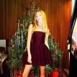 Plataz Christmas Party Dress Word-In-Letters With Sling Skirt Gold Velvet Dress