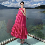 Plataz Design Sleeveless Dress Sleeveless Dress Thailand Sanya Seaside Resort Wind Loose Beach Dress Woman