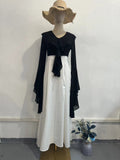 Plataz 2024 Long-Sleeved Sleeves Sweet Long-Sleeved Splicing Bag-Suited Body-Dight With Dress