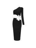 Plataz New Fashion Sexy Flowers To Wear A One-Shoulder Banded Dress Light Luxury Niche Evening Dress