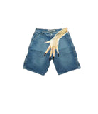 Plataz Hip-Hop Trend Pattern Print Denim Shorts Men's High Street Trendy Couple Casual Five-Point Pants DJPT