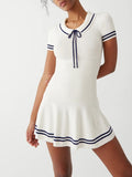 Plataz Shuxin's New Summer New College Style Short-Sleeved Knitted Short-Sleeved Girl Polo Collar Dress A Dress