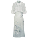 Plataz Empty Mountain New Rain Hanfu Women's Chinese Style To Improve The Daily Chinese Elements Cheongsam Dress Set 8689