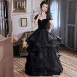 Plataz Word Shoulder Evening Dress Woman 2025 New Art Exam Graduation Evening Dress Dress Spring Temperament Banquet Dress