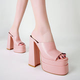 Plataz Heel Shoes 2025 Spring Sandals One-×Öped Slippers Hate The Sky High Cool Slippers Women's Large Shoes High Quality Shoes