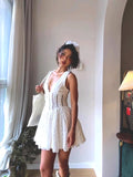 Plataz Design Embroidery Waist Temperament Thin Dress 2024 Summer Pure Sexy Hollow High Waist Fluffy Skirt