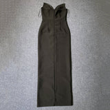 Plataz New Sexy Brat Banded Dress Flowers Diamond Open Fork Party Dress Long Dress