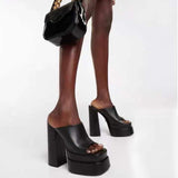 Plataz Heel Shoes 2025 Spring Sandals One-×Öped Slippers Hate The Sky High Cool Slippers Women's Large Shoes High Quality Shoes