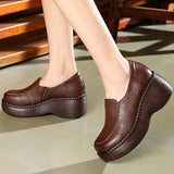 Plataz Hedged Thick Sole Suitable For Feet Fat Feet Wide Concili Beauty National Style Solid Color Elderly National Wind Mother Women Singles Shoes High Quality Shoes