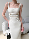 Plataz Everyday Day With White Sleeveless Sleeveless Vest Dress Women's New Summer Dress With A Left-Up HZ0628