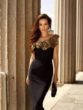 Plataz Three-Dimensional Flower Women's Bandage Evening Dress Skinny Temperament Party Party With Hip Dress