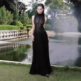 Plataz 2025 Round-Necked Long-Sleeved Umbrella Dress Inside Lace Dress