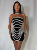 Plataz Niche Design Heavy Industry Nail Beads With Chest Banda Dress Party Dinner Dress Dress Dress
