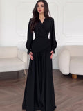 Plataz 2025 New Design Chiffon Black Dress Woman