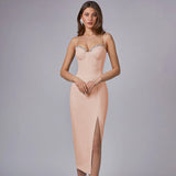 Plataz 2025 Sexy Diamond-Studded Temperament Sling With Forked And Banded Dress Banquet Dress