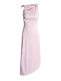 Plataz Dress Women's Dress Spring 2025 New Pink Sleeveless Bow Splicing Body Repair Long Dress