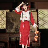 Plataz Xiang Snake Presents Rui Hanfu Women's Chinese Style Improve Han Element Mague Cheongsam Set X161