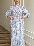 Plataz 2024 Gentle Wind Loose With Broken Flower And Ribbon Dress With Long Sleeve Long Sleeve Dress