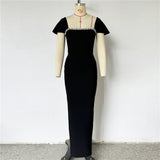 Plataz New Temperament Elegant Diamond Tender Tender Dress Party Party Party Dress