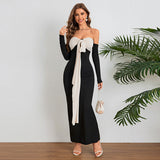 Plataz Autumn 2025 New Temperament Tender Strap With One-Word Shoulder Palping Dress Dress Woman DJPT