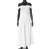 Plataz Women's Uniform Shoulder Simple Elegant Sexy Dress DJPT