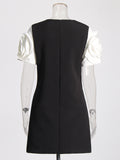 Plataz Famous Style Dress 2025 Summer New Round Collar Three-Dimensional Flowers Solid Dress Woman