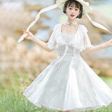 Plataz Design Qinghe Hanfu Female Chinese Style Improvement Daily Chinese Elements Two-Piece Set 8647