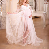 Plataz Spring And Summer Pregnant Women Swing Lace Mesh Dress Dress Maternity