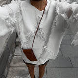 Plataz Women's Autumn And Winter New Tuk-Song Hollow Design Loose Sweater DJPT