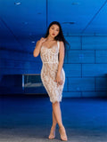 Plataz Sexy Sling Dress Women's Summer 2025 New Lace Splicing Sleeveless Body-In-Tightness Mid-Screative Dress