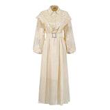 Plataz Temperament Fashion Elegant Style Dress 20254 New Collar Heavy Industry Embroidery Lotus Edge Lace Long