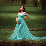 Plataz Women's Lace With Spinning Pregnant Women Floating Tail Fluttering Sleeves Photography Dress 1110 Maternity