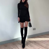 Plataz Folds Slimmed Super Short Sexy Goddess 2024 Spring Dress