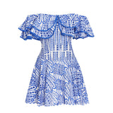 Plataz New Australian Trendy Design Elegant Short Dress Word Collar Lanky Thin Dress Woman