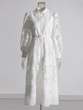 Plataz Elegant Temperament Style Dress 2025 Spring New Heavy Industry Embroidered Lantern Sleeve With Dress Dress Woman