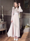 Plataz Collar Dress Woman 2024 New Long-Sleeved Tea Break French Fairy Waist Dress