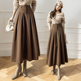 Plataz Dress 2025 Winter Dress New High-Waist Korean Version Of The Big Folds To Cover The Thin Hair Of This Long Dress DJPT