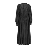 Plataz V-Neck Lantern Sleeve Drawstring Design Shirt With Same-Line Half-Skirt Elegant Women's Set 2025 Summer New