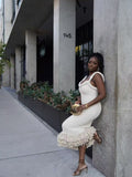 Plataz 2024 Hand-Woven Jasmine Rope Shoulder Strap Bag Tuxedo Dress LX0104