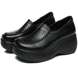 Plataz Hedged Thick Sole Suitable For Feet Fat Feet Wide Concili Beauty National Style Solid Color Elderly National Wind Mother Women Singles Shoes High Quality Shoes
